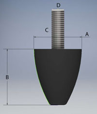 Rubber damper - parabola